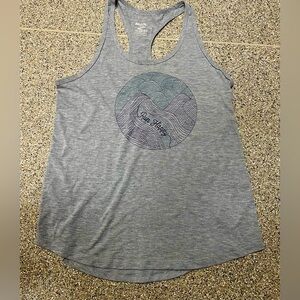 BROOKS “ RUN HAPPY “ Graphic Women’s Gray Tank Top XS  Rare Find NICE CONDITION